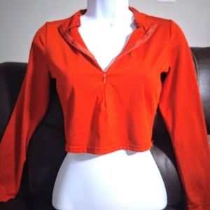 Polyester and Spandex Red Crop Top